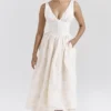 Emmelina Vintage Ivory Floral Embroidered Corset Sundress Emmelina Vintage Ivory Floral Embroidered Corset Sundress