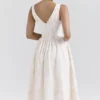 Emmelina Vintage Ivory Floral Embroidered Corset Sundress Emmelina Vintage Ivory Floral Embroidered Corset Sundress