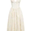 Emmelina Vintage Ivory Floral Embroidered Corset Sundress Emmelina Vintage Ivory Floral Embroidered Corset Sundress