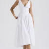Emmelina White Cotton Corset Sundress