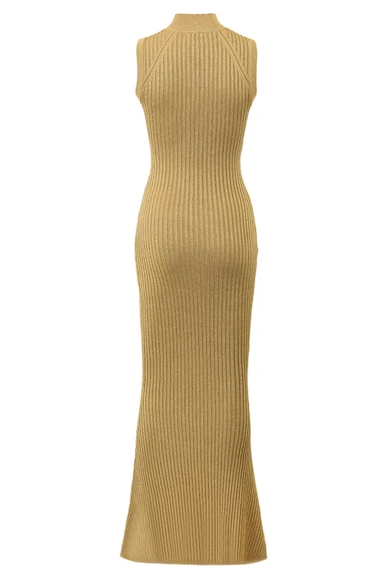 Emmie Gold Metallic Maxi Dress Emmie Gold Metallic Maxi Dress