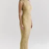 Emmie Gold Metallic Maxi Dress Emmie Gold Metallic Maxi Dress