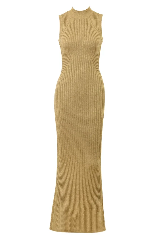 Emmie Gold Metallic Maxi Dress Emmie Gold Metallic Maxi Dress