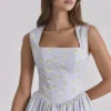 Emmy Blue Wildflower Print Cotton Midi Sundress Emmy Blue Wildflower Print Cotton Midi Sundress