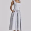 Emmy Blue Wildflower Print Cotton Midi Sundress Emmy Blue Wildflower Print Cotton Midi Sundress