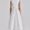 Emmy White Cotton Midi Sundress Emmy White Cotton Midi Sundress