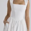 Emmy White Cotton Midi Sundress Emmy White Cotton Midi Sundress