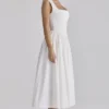 Emmy White Cotton Midi Sundress Emmy White Cotton Midi Sundress
