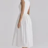 Emmy White Cotton Midi Sundress Emmy White Cotton Midi Sundress