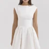 Enchant White Open Back Mini Dress Enchant White Open Back Mini Dress