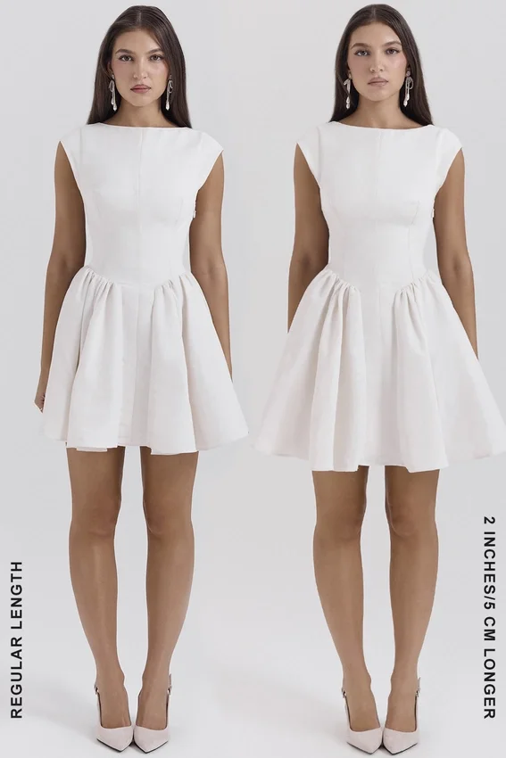 Enchant White Open Back Mini Dress Enchant White Open Back Mini Dress