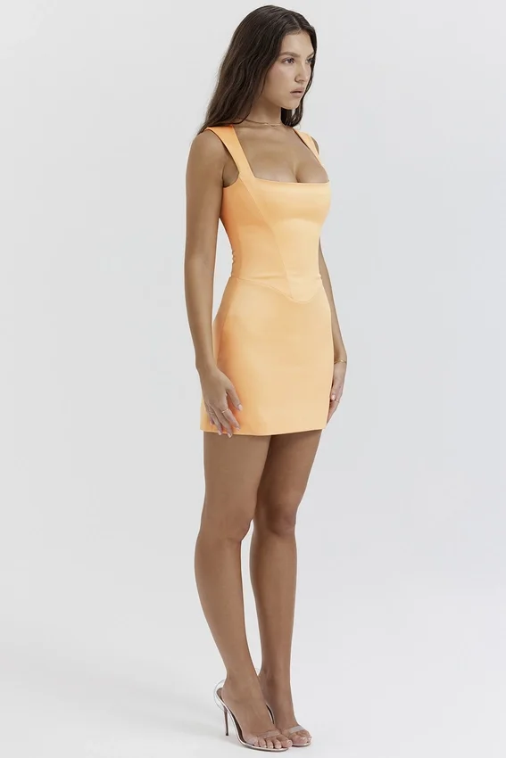 Enya Apricot Corset Mini Dress Enya Apricot Corset Mini Dress