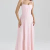 Esme Blush Pink Lurex Chiffon Maxi Dress Esme Blush Pink Lurex Chiffon Maxi Dress