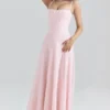 Esme Blush Pink Lurex Chiffon Maxi Dress Esme Blush Pink Lurex Chiffon Maxi Dress