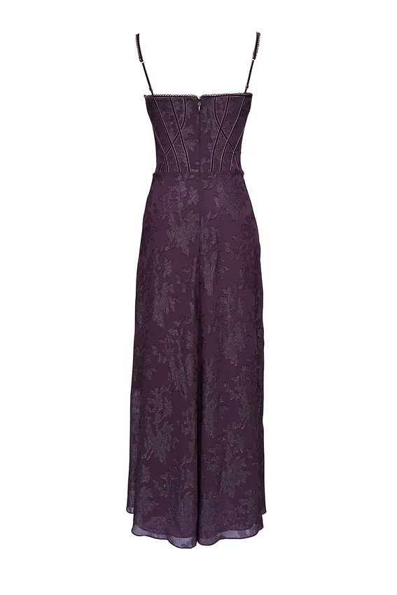 Esme Grape Lurex Chiffon Maxi Dress Esme Grape Lurex Chiffon Maxi Dress
