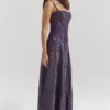 Esme Grape Lurex Chiffon Maxi Dress Esme Grape Lurex Chiffon Maxi Dress