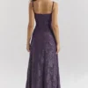 Esme Grape Lurex Chiffon Maxi Dress Esme Grape Lurex Chiffon Maxi Dress