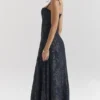 Esme Midnight Blue Lurex Chiffon Maxi Dress