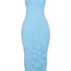 Eva Tuscan Blue Embroidered Floral Maxi Dress Eva Tuscan Blue Embroidered Floral Maxi Dress