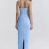 Eva Tuscan Blue Embroidered Floral Maxi Dress Eva Tuscan Blue Embroidered Floral Maxi Dress