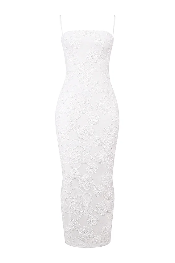 Eva White Floral Lace Maxi Dress Eva White Floral Lace Maxi Dress