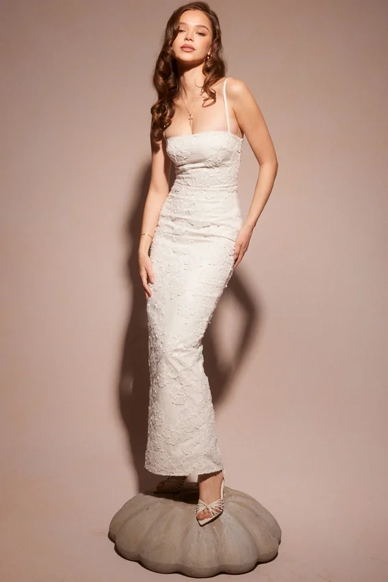 Eva White Floral Lace Maxi Dress Eva White Floral Lace Maxi Dress