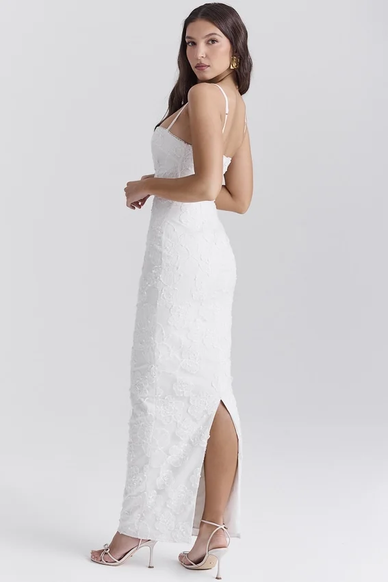 Eva White Floral Lace Maxi Dress Eva White Floral Lace Maxi Dress