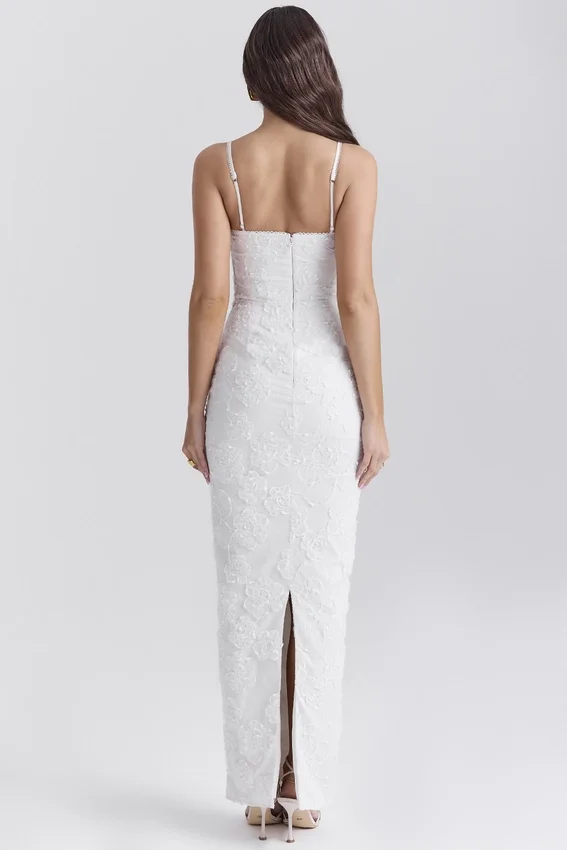 Eva White Floral Lace Maxi Dress Eva White Floral Lace Maxi Dress