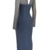 Evangelina Slate Plunge Maxi Dress Evangelina Slate Plunge Maxi Dress
