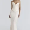 Eve Ivory Satin Corset Maxi Gown – Limited Edition
