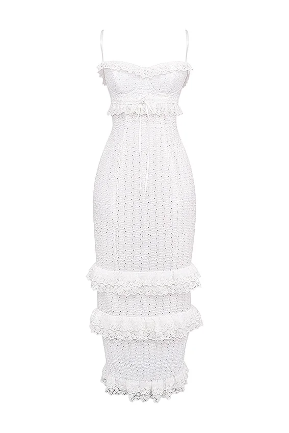 Eve White Broderie Maxi Dress Eve White Broderie Maxi Dress