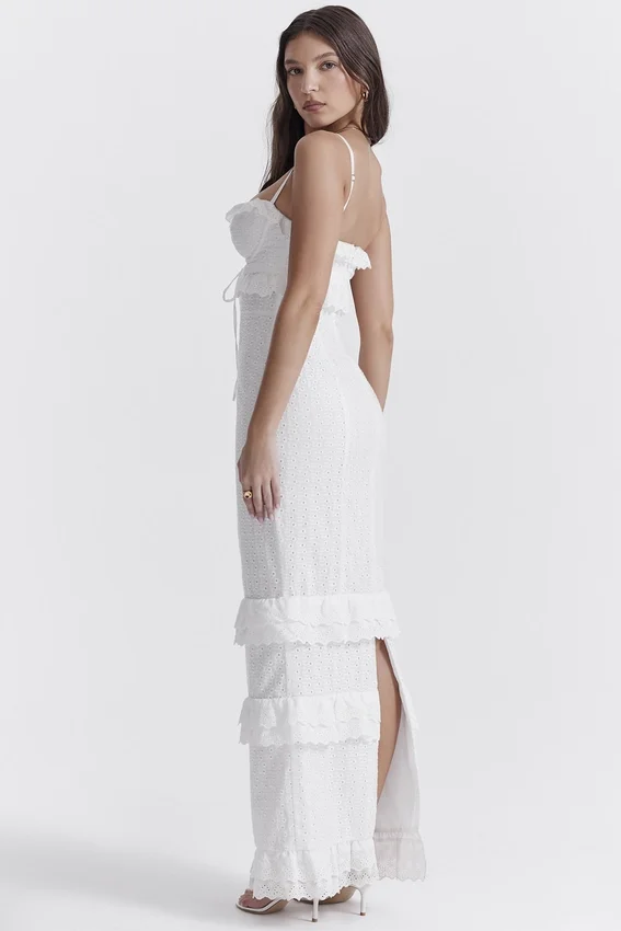 Eve White Broderie Maxi Dress Eve White Broderie Maxi Dress