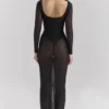 Everly Black Mesh Maxi Dress with Bodysuit