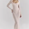 Everly Blush Mesh Maxi Dress with Bodysuit