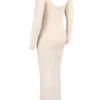 Everly Blush Mesh Maxi Dress with Bodysuit