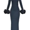 Fabienne Midnight Ruffle Sleeve Maxi Dress Fabienne Midnight Ruffle Sleeve Maxi Dress
