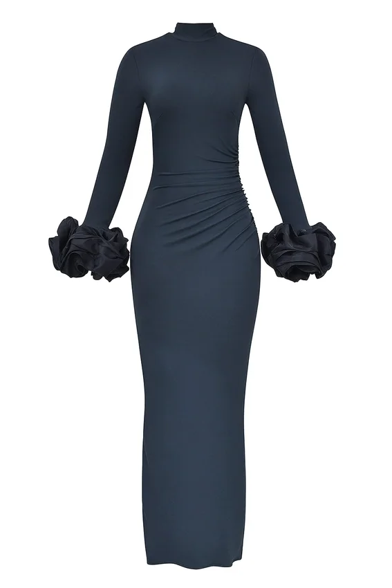 Fabienne Midnight Ruffle Sleeve Maxi Dress Fabienne Midnight Ruffle Sleeve Maxi Dress
