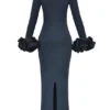 Fabienne Midnight Ruffle Sleeve Maxi Dress Fabienne Midnight Ruffle Sleeve Maxi Dress