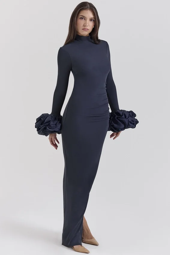 Fabienne Midnight Ruffle Sleeve Maxi Dress Fabienne Midnight Ruffle Sleeve Maxi Dress