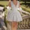 Fabrizia White Bluebell Print Corset Mini Dress Fabrizia White Bluebell Print Corset Mini Dress