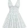 Fabrizia White Bluebell Print Corset Mini Dress Fabrizia White Bluebell Print Corset Mini Dress