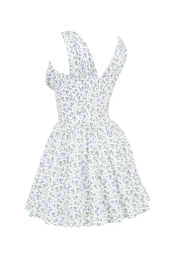 Fabrizia White Bluebell Print Corset Mini Dress Fabrizia White Bluebell Print Corset Mini Dress