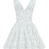 Fabrizia White Bluebell Print Corset Mini Dress Fabrizia White Bluebell Print Corset Mini Dress