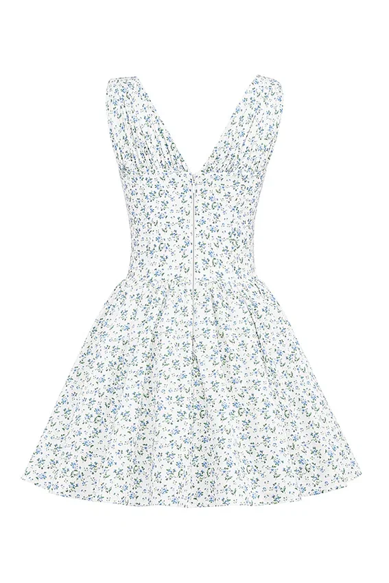 Fabrizia White Bluebell Print Corset Mini Dress Fabrizia White Bluebell Print Corset Mini Dress