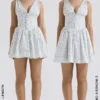 Fabrizia White Bluebell Print Corset Mini Dress Fabrizia White Bluebell Print Corset Mini Dress