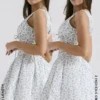 Fabrizia White Bluebell Print Corset Mini Dress Fabrizia White Bluebell Print Corset Mini Dress