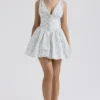 Fabrizia White Bluebell Print Corset Mini Dress Fabrizia White Bluebell Print Corset Mini Dress