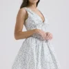 Fabrizia White Bluebell Print Corset Mini Dress Fabrizia White Bluebell Print Corset Mini Dress
