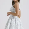 Fabrizia White Bluebell Print Corset Mini Dress Fabrizia White Bluebell Print Corset Mini Dress