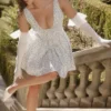Fabrizia White Bluebell Print Corset Mini Dress Fabrizia White Bluebell Print Corset Mini Dress